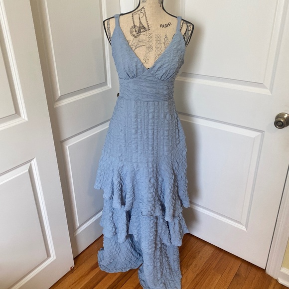 Vici Dresses & Skirts - VICI Collection Tiered Cottagecore Long Maxi Dress Size Med Chambray Blue Boho